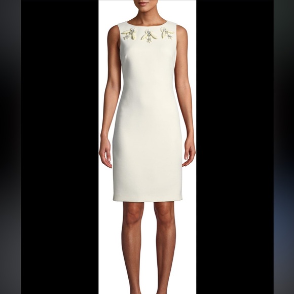 Badgley Mischka cream dress with embellishments - Picture 2 of 7